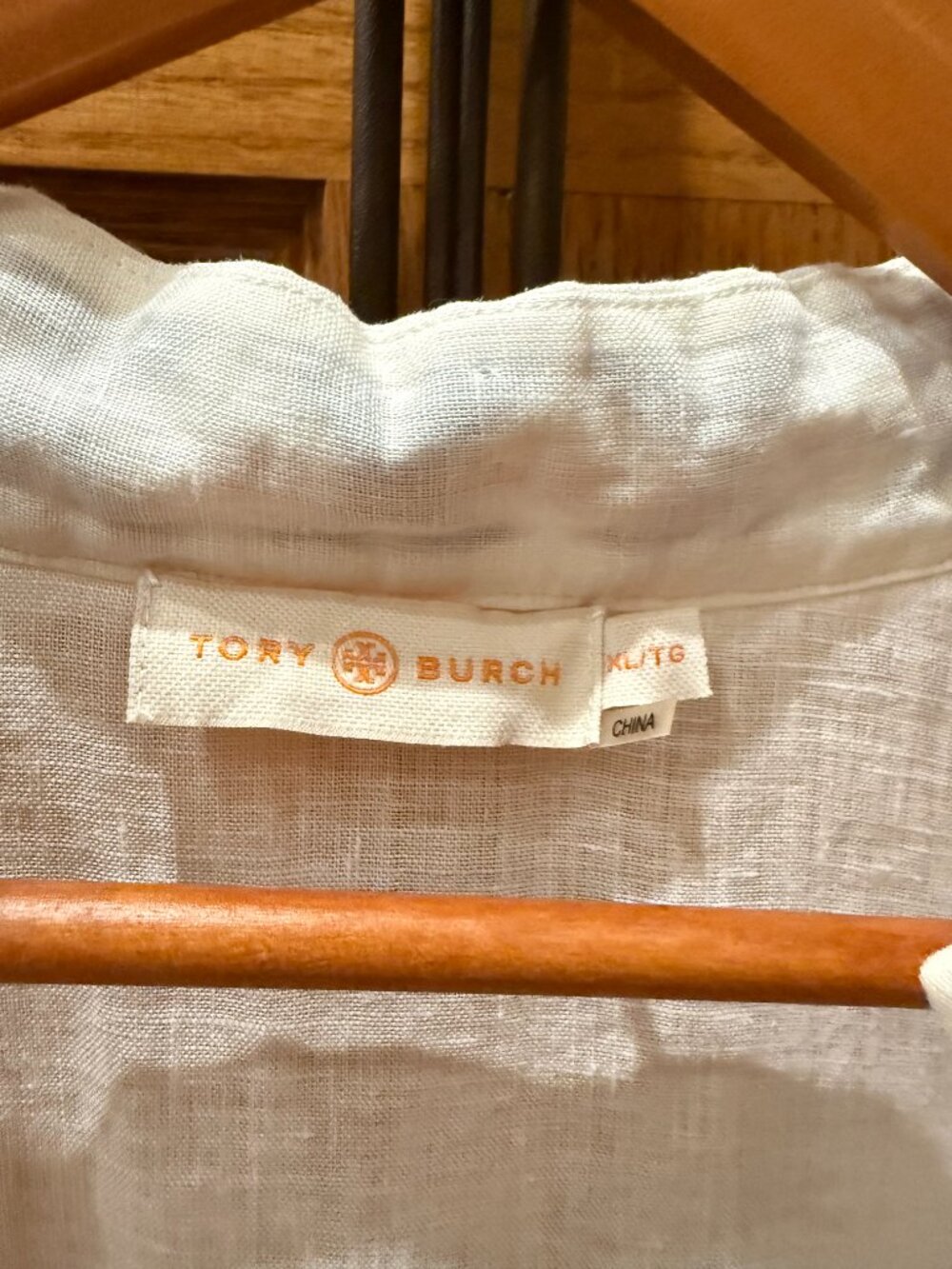 Tory Burch Embellished Linen Beach Cover-up Tunic, SZ XL - Picture 4 of 5